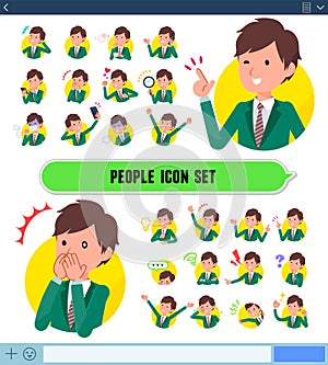 Flat type school boy Green Blazer_icon