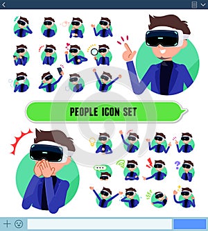 Flat type VR goggle men_icon