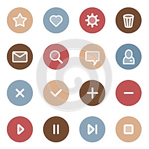 Flat UI design elements - set of basic web icons