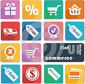 Flat ui design icons - Commerce.