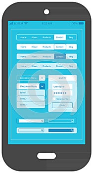 Flat ui design smartphone mobile app template