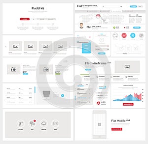 Flat UI element kit for Business templates