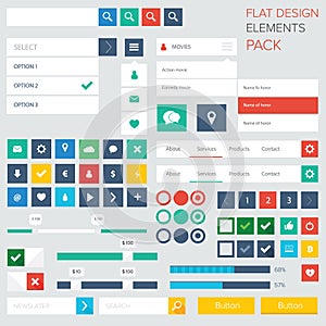 Flat ui kit design elements for webdesign