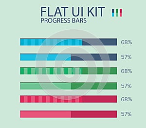 Flat UI KIT progress bars design template