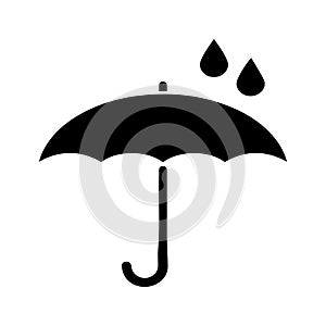 Flat umbrella rain weather protection icon vector for forecasts