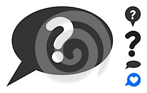 Flat Unknown Message Vector Icon Image