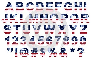 Flat usa flag font