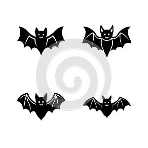 Flat vampire bat vector silhouette bundle