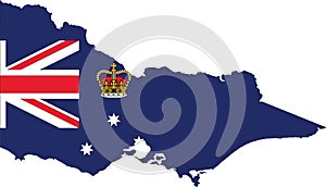 Flag map of VICTORIA, AUSTRALIA