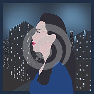 Flat vector of beautiful woman