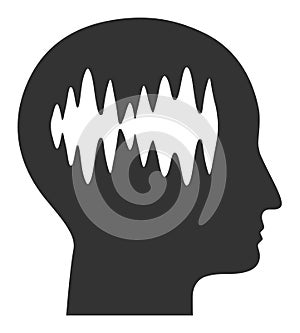 Flat Vector Brain Waves Icon