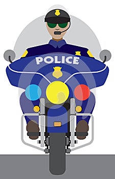 Flat Vector Motorcycle Cop