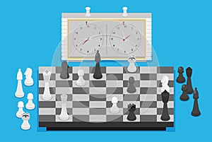 Flat vector chess set