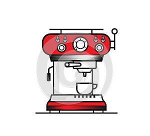 Flat vector coffee machine icon