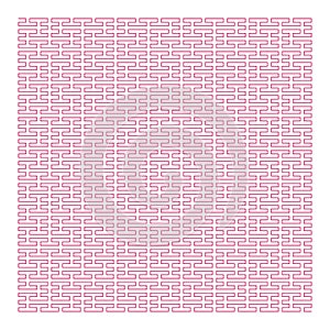 Flat Vector Computer Generated Hilbert curve L-system Fractal Generative Art