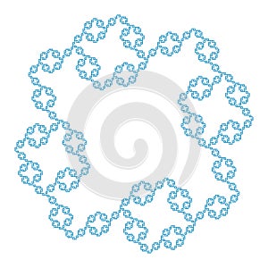 Flat Vector Computer Generated Koch L-system Branching Fractal Generative Art