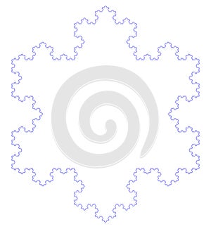 Flat Vector Computer Generated Koch Snowflake L-system Fractal