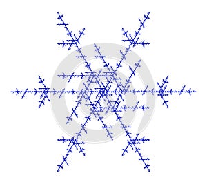 Flat Vector Computer Generated Koch Snowflake L-system Fractal Generative Art