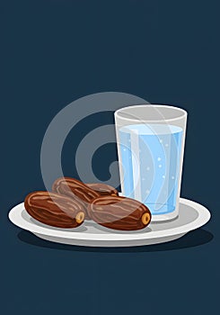 Iftar Meal Flat Illustration