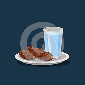 Iftar Meal Flat Illustration