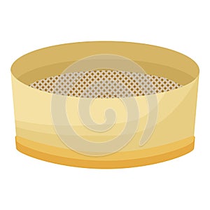 Flat vector design of a traditional bamboo sieve used for sifting or straining photo