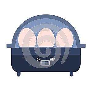 Flat vector electric egg boiler, kitchen appliance