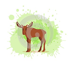 Flat vector elk logo isolated on white background