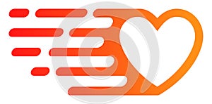 Flat Vector Fast Love Heart Icon