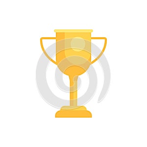 Flat Vector Golden Cup Trophy on White Background Representing Victory and Reward