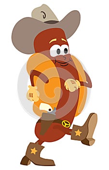 Flat Vector Hot Dog Cowboy