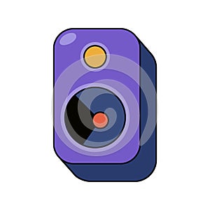 Flat vector icon of audio speaker. Loudspeaker. photo