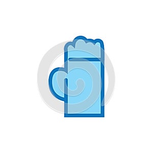 Flat vector icon drink glass, vector illustration