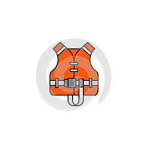 Flat vector icon life jacket