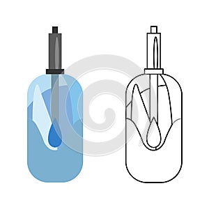Flat vector icon of water filter. Color and sketch style. Water filter at home component for clean water busines and