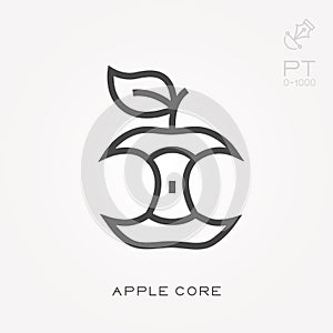 Flat vector icons with apple core