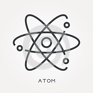 Flat vector icons with atom