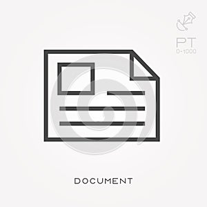Flat vector icons with document