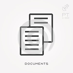 Flat vector icons with documents