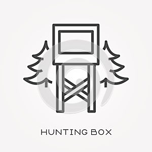 Flat vector icons with hunting box