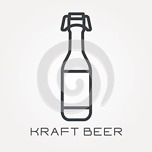 Flat vector icons with kraft beer