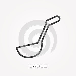 Flat vector icons with ladle
