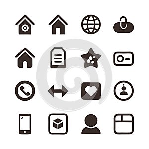 Collection of flat style essential user interface vector icons
