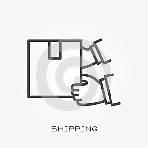 Flat vector icons with shipping