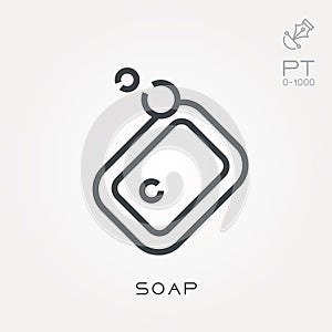 Flat vector icons with soap