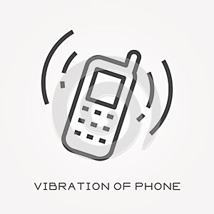 Flat vector icons with vibration of phone