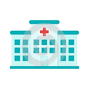 Flat vector illustration of an emergency room or hospital entrance