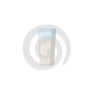 Flat vector illustration of glass of milk. Isolated on white background.