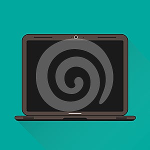 A Flat Vector Illustration Of A Laptop photo