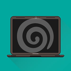 A Flat Vector Illustration Of A Laptop