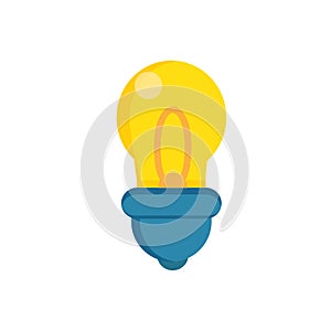 Flat Vector illustration. Light bulb. Energy and idea symbol. Decoration for greeting cards, patches, prints for clothes, badges,